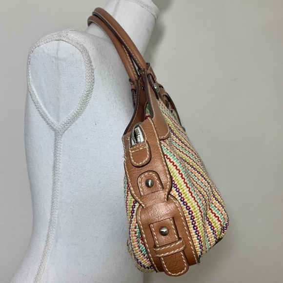 Fossil Multicolor Stitched Straw Frame Handbag - Picture 7 of 12